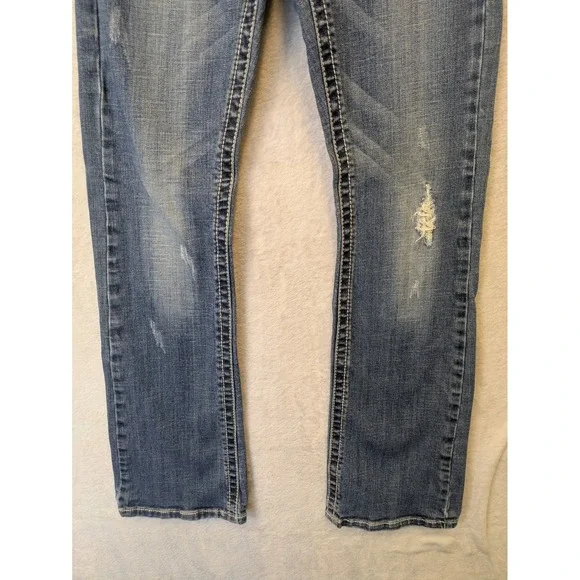 Stetson Hollywood Women's Size 0 Bootcut Jeans Regular Blue Distressed - Picture 3 of 10